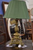 A good French gilt bronze table lamp of classical design.