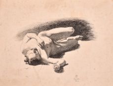 An interesting collection of six pen and ink, and pencil studies of figures, each around 4