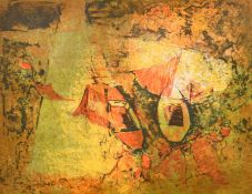 Hoi Lebadang (1921-2015) Vietnamese/French, 'The Lagoon', coloured lithograph, signed in pencil