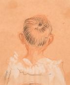 Attributed to Edouard Debourg (1880-1939), a charcoal and crayon head study of a child from
