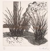 Andrew Southall (b. 1947), a set of six etchings plus framed text, 'Of Brick and Bark', signed and