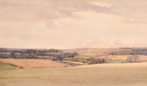 Harry Watson (late 19th/early 20th Century), an extensive landscape with clouds, watercolour,