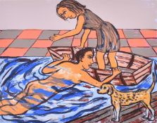 Eileen Cooper (b. 1953), 'Mooring', silkscreen, signed, dated 2007, inscribed and numbered 20/50