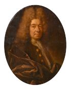18th Century French School, a portrait of a gentleman with a fine lace shirt, oil on canvas, 30
