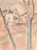 Circle of Lebasque, a view of Montmartre, Paris, watercolour, 14