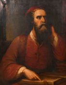 L. Spencer, Crica 1865 (possibly Lily Spencer, American School), a half-length portrait of a holy