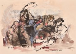 Ibrahim Hussein (1936-2009), 'Somewhere Last Winter', ink, watercolour and acrylic on paper,