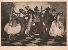 Madeline Green (1884-1947), 'Covent Garden', etching and aquatint, signed in pencil, plate size 5.