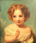 Margaret Carpenter (1793-1872), portrait of a young child, signed, oil on panel, 15.5