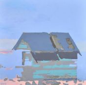 Angela Geary (b. 1967) Scottish, 'Shelter, Dungeness', oil on canvas, signed, 40
