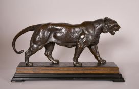 Antoine Louis Barye (1796-1875), The Walking Tiger, bronze, signed, 16
