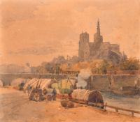 Lilian Russell Bell (1864-1947), 'Notre Dame de Paris', watercolour, 6