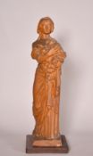 Jacques Marin (1877-1950) French, female figure carrying ripe fruits, terracotta, signed, on an