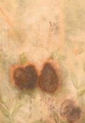 Circle of Tunnard, a study of cut fruit, acrylic on board, 13.5