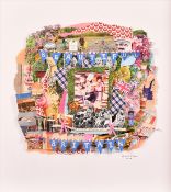 Ruby Kean, Circa 2016, 'Lazy Sunday Afternoons', printed collage, signed and dated, 10