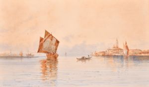 Ettore Romano (1902-1996), 'The Lagoon. Venice', watercolour, signed, 7