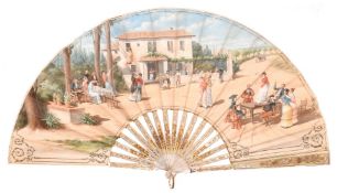 Late 19th Century Spanish School, 'Venta de los Gatos', elegant figures in leisurely pursuits by