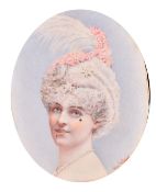 Ugo Catani (1861-1943), Italian, a miniature portrait of a female figure possibly a performer,