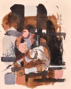 Ibrahim Hussein (1936-2009), an abstract composition forming part of a Christmas card, ink