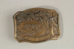 AN INDIANA METAL CORP BRONZE BUCKLE 