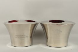 A PAIR OF THREE BOTTLE CHAMPAGNE COOLERS.
