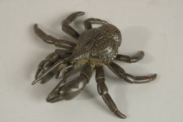 A BRONZE OKIMONO OF A OCEANIA CRAB.