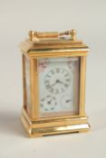 A SEVRES MULTI-DIAL CARRIAGE CLOCK. 8cms high.