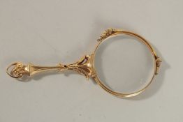 AN 18CT GOLD LORGNETTE.