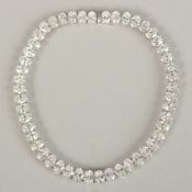 A SUPERB 18CT WHITE GOLD 12.51CT OVAL CUT DIAMOND LINE BRACELET. Colour: DEF. Clarity: WS.