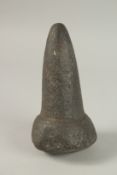 A VERY EARLY HAWAIIAN STONE POUNDER. 18cms high.