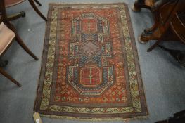 A GOOD SMALL KAZAK CARPET, 135cm x 99cm.