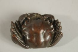 A BRONZE OKIMONO OF A CRAB.