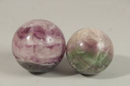 TWO BLUE JOHN BALLS. 7cms x 6cms.
