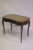 EDWARD & ROBERTS, A GOOD, SMALL KINGWOOD BUREAU PLAT, of shaped outline, with a green leather