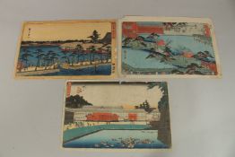 HIROSHIGE I UTAGAWA (1797-1858): VIEWS IN EDO (current Tokyo); three mid 19th century original
