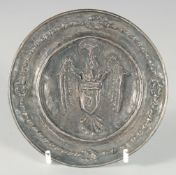 AN EARLY OTTOMAN GREEK SILVER DISH, 11cm diameter.