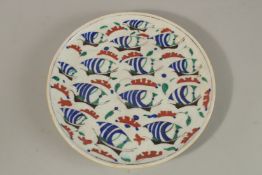 A TURKISH OTTOMAN IZNIK PLATE 30.5cm diameter.
