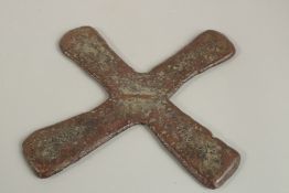 A LARGE 19TH CENTURY OR EARLIER AFRICAN CONGO KATANGA CURRENCY CROSS.