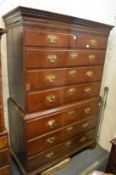 A George III oak chest on chest.
