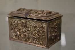 A French decorative silver plated casket.