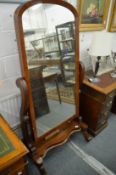 A 19th century mahogany cheval mirror.