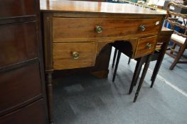 A 19th century mahogany small bow fronted sideboard.