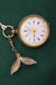 A ladies silver and enamel pocket watch.