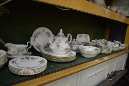A comprehensive Royal Albert Lavender Rose dinner and tea service.