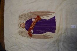 A set of four silk, wool and metal thread embroidered depictions of the four disciples, mounted on