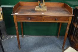 Victorian mahogany two drawer side table.