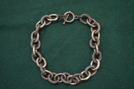 A heavy silver chain.