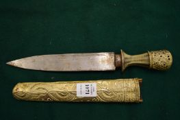 An Eastern dagger with metal sheath.