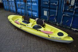 A Bic Tobago two person kayak.