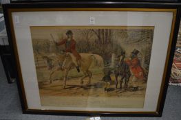 John Leach, four hunting and other prints, uniformly framed and glazed together with a similar